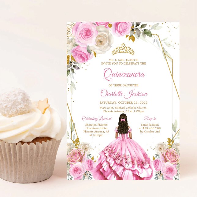 Invitación de cumpleaños para Quinceañera de color (Subido por el creador)