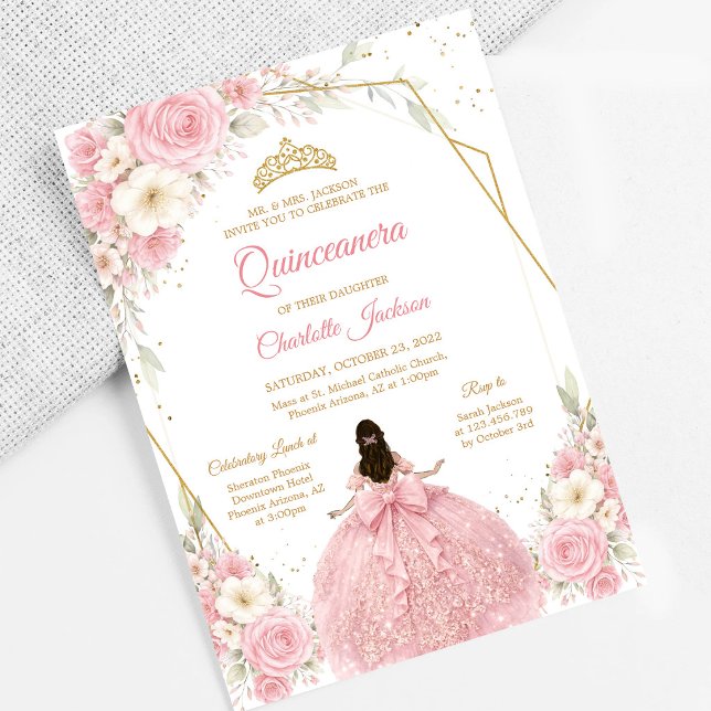 Invitación de cumpleaños para quinceañera rosa son (Subido por el creador)