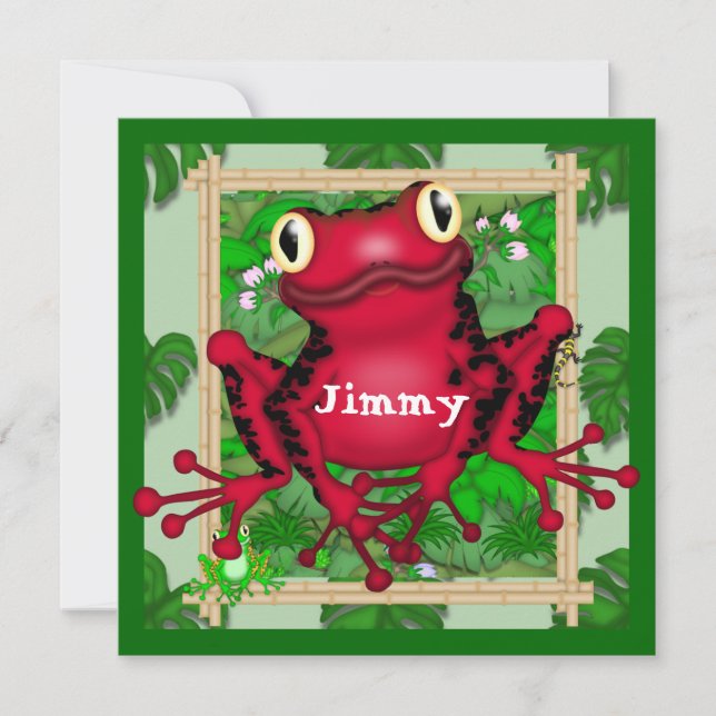 InVITACIÓN DE CUMPLEAÑOS PARA Ranas (Anverso)