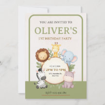 Invitación de cumpleaños para safari de animales l