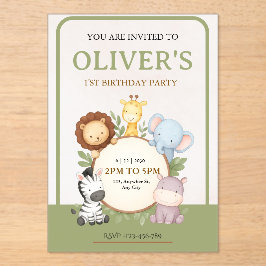 Invitación de cumpleaños para safari de animales l