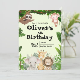 Invitación de cumpleaños para safari en la jungla