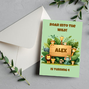 Invitación de cumpleaños para Safari en la Jungla