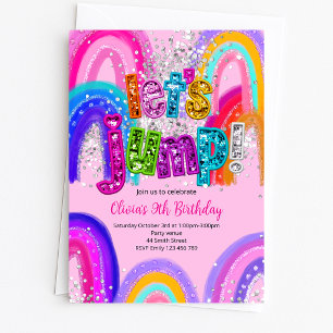 Invitación de cumpleaños para saltar en trampolín