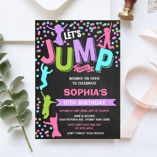 Invitación de cumpleaños para saltar y jugar