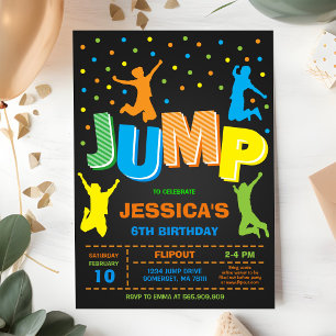 Invitación de cumpleaños para saltar y jugar
