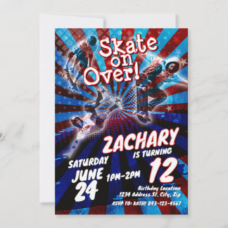 Invitación de cumpleaños para skatboard