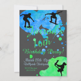 Invitación de cumpleaños para skateboard