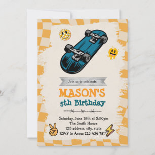Invitación de cumpleaños para skateboard