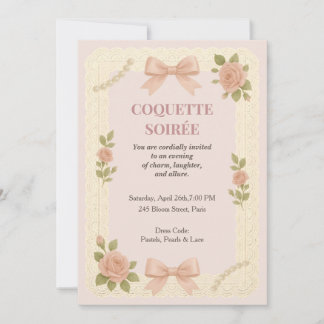 Invitación de cumpleaños para Soirée Coquette Rosa