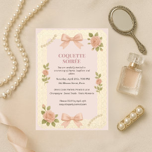Invitación de cumpleaños para Soirée Coquette Rosa