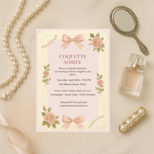 Invitación de cumpleaños para Soirée Coquette Rosa (Subido por el creador)