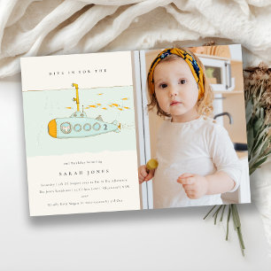 Invitación de cumpleaños para submarino submarino 