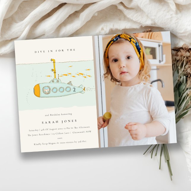 Invitación de cumpleaños para submarino submarino  (Subido por el creador)