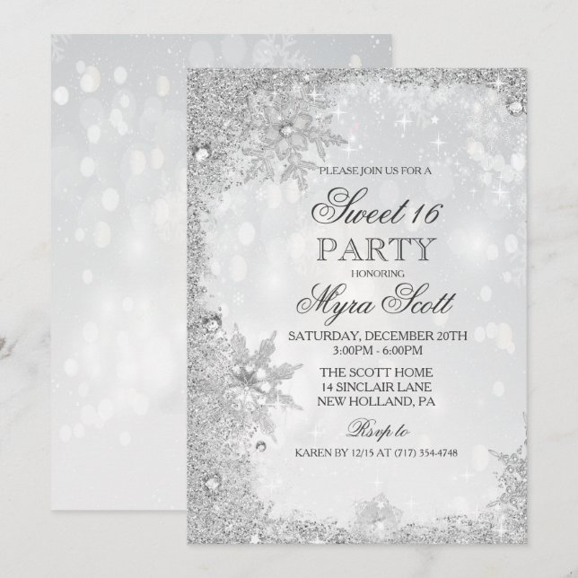 Invitación de cumpleaños para Sweet 16 de vacacion (Anverso / Reverso)