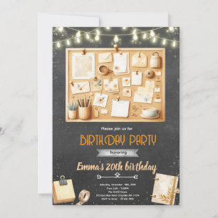 Invitación de cumpleaños para tablero de visión