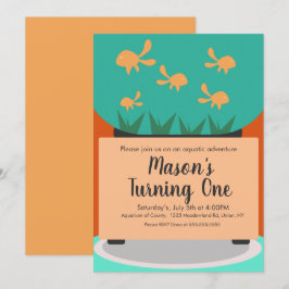Invitación de cumpleaños para tanque de peces dora