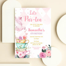 Invitación de cumpleaños para té