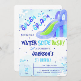 Invitación de cumpleaños para tobogán de agua