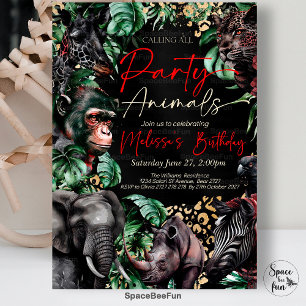Invitación de Cumpleaños para Todos los Animales d
