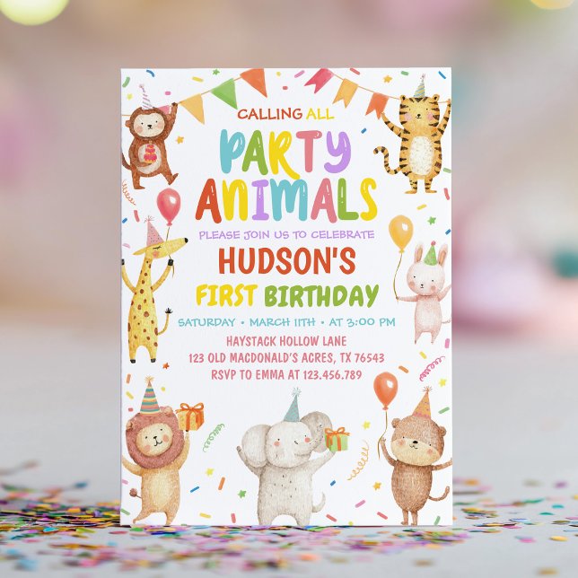 Invitación de Cumpleaños para Todos los Animales F (Subido por el creador)