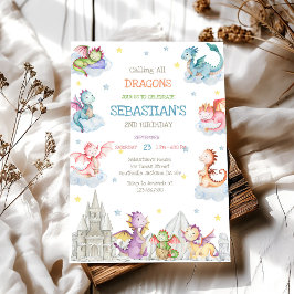 Invitación de cumpleaños para todos los dragones