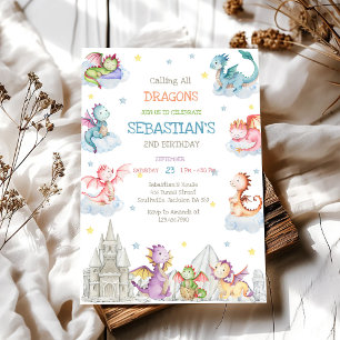 Invitación de cumpleaños para todos los dragones