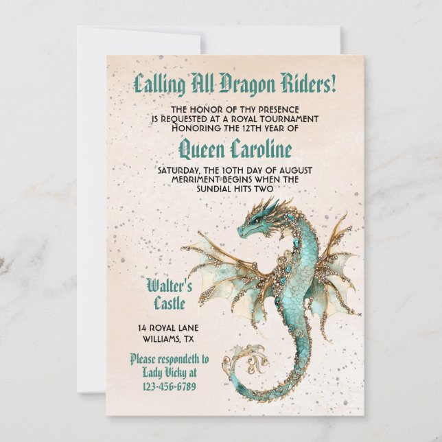 Invitación de cumpleaños para todos los jinetes de (Anverso)