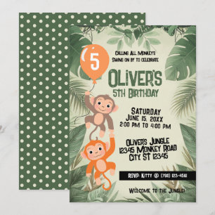 Invitación de cumpleaños para todos los monos