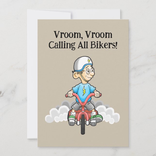 Invitación de cumpleaños para todos los motociclis (Anverso)