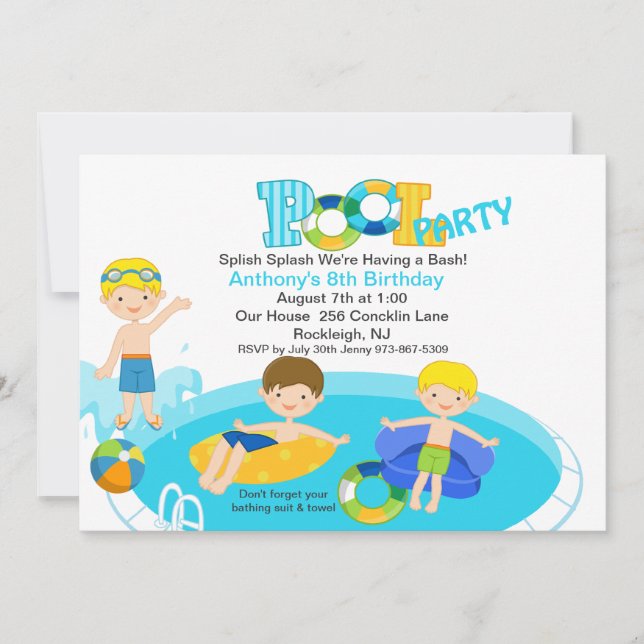 Invitación de cumpleaños para todos los niños Fies (Anverso)