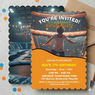 Invitación de cumpleaños para trampolín editable