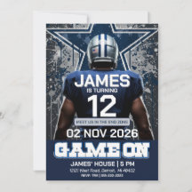 Invitación de cumpleaños para un boleto de fútbol 