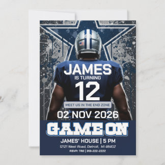 Invitación de cumpleaños para un boleto de fútbol 