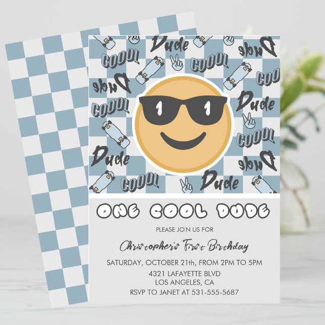 Invitación de cumpleaños para un chico genial con  (Subido por el creador)