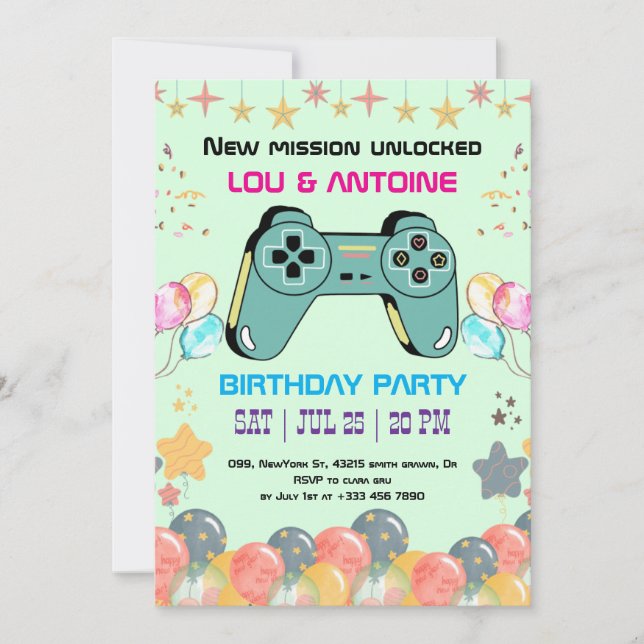 Invitación de cumpleaños para un jugador (Anverso)