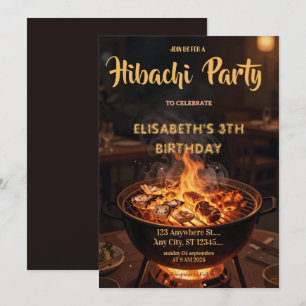Invitación de cumpleaños para una cena de Hibachi