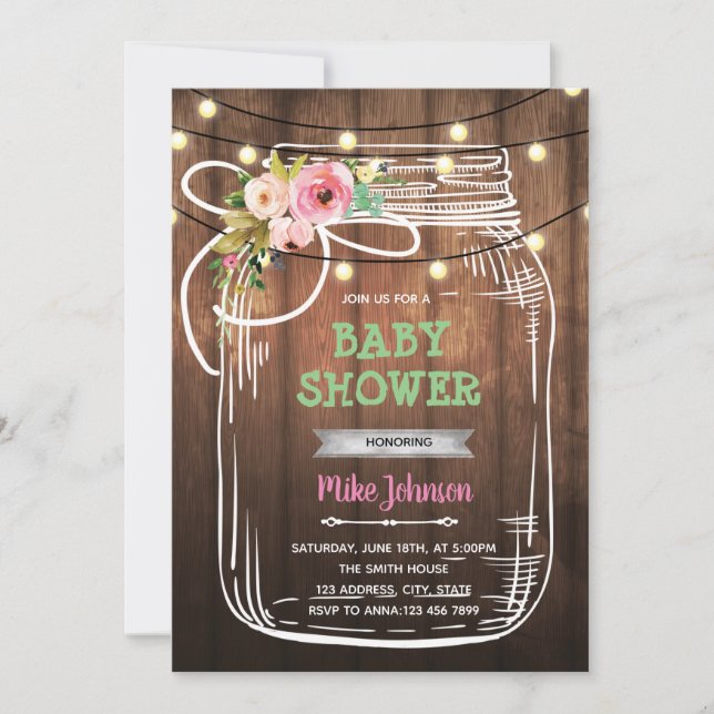 invitación de cumpleaños para una ducha de bbq en  (Anverso)