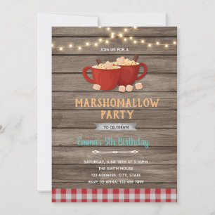 invitación de cumpleaños para una ducha de malvavi