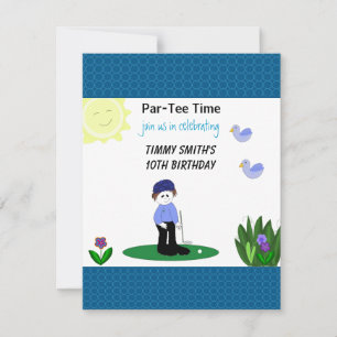 Invitación de cumpleaños para una fiesta de golf c