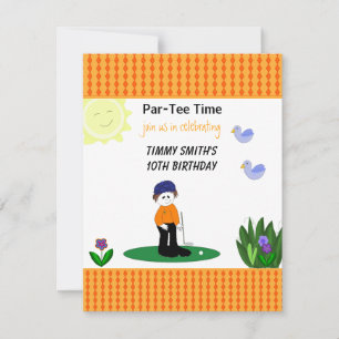 Invitación de cumpleaños para una fiesta de golf c