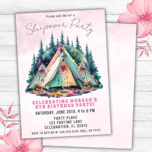 Invitación de cumpleaños para una fiesta de pijama