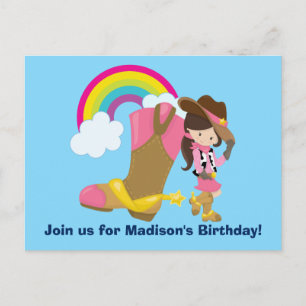 Invitación de cumpleaños para una fiesta de rodeo 