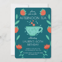 Invitación de cumpleaños para una fiesta de té por
