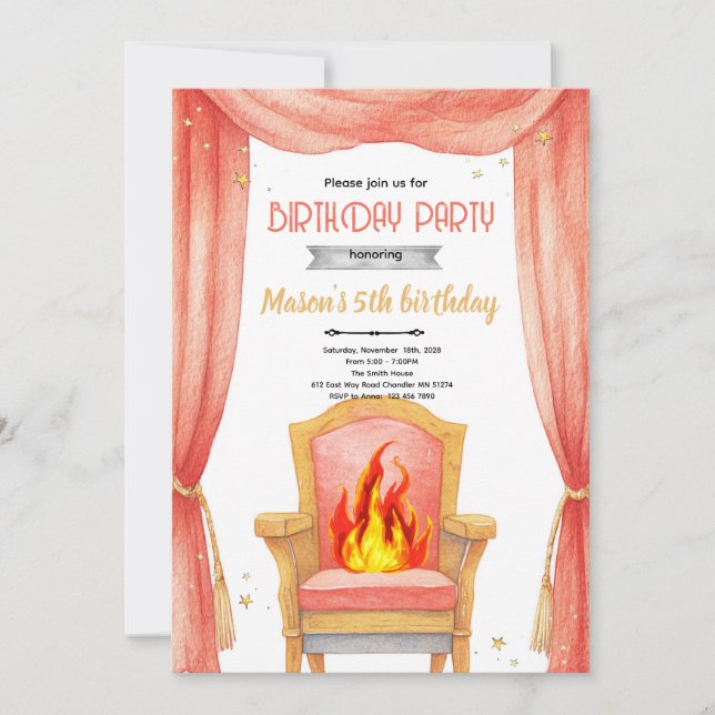 Invitación de cumpleaños para una parrillada de co (Anverso)