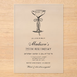 Invitación de cumpleaños para una soirée de champá