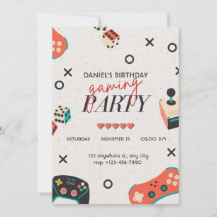 Invitación de cumpleaños para videojuegos
