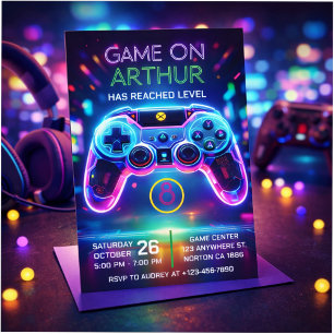Invitación de cumpleaños para videojuegos