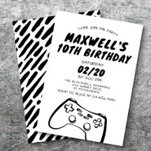 Invitación de cumpleaños para videojuegos
