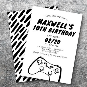 Invitación de cumpleaños para videojuegos